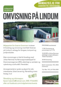Drammen MDG (De Grønne) inviterer til omvisning med RFD på Lindum i Drammen